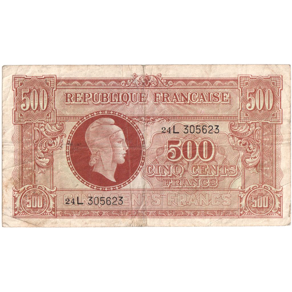 Banknote, France, 500 Francs, Marianne, 24L305623, VF(20-25)