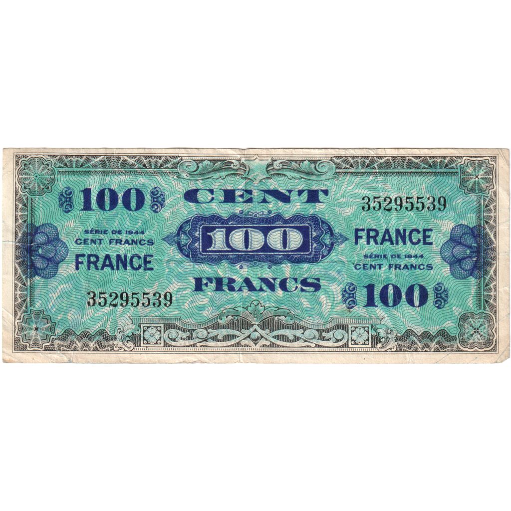 França, 100 Francs, 1945 Verso France, SERIE DE 1944, VF(30-35)
