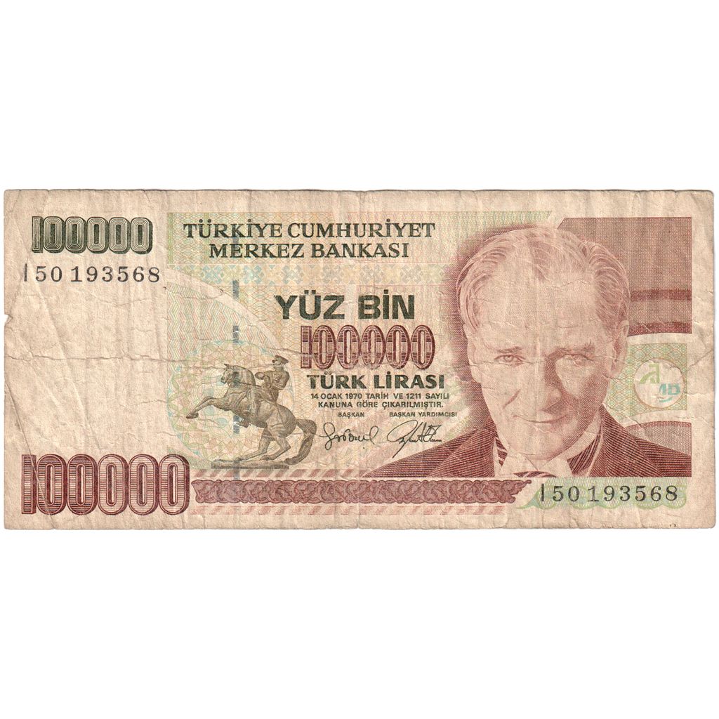 Banknote, Turkey, 100,000 Lira, VF(20-25)