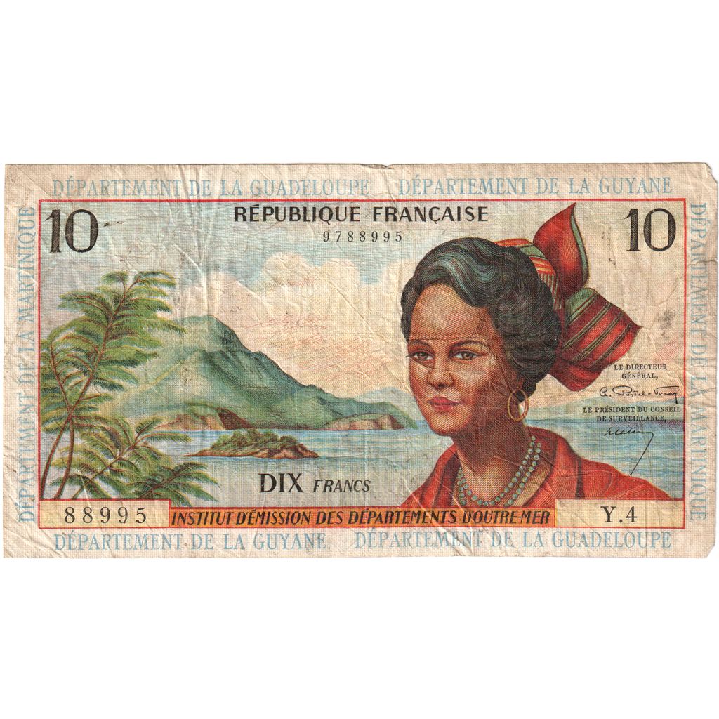 Antille francesi, 10 Francs, MB
