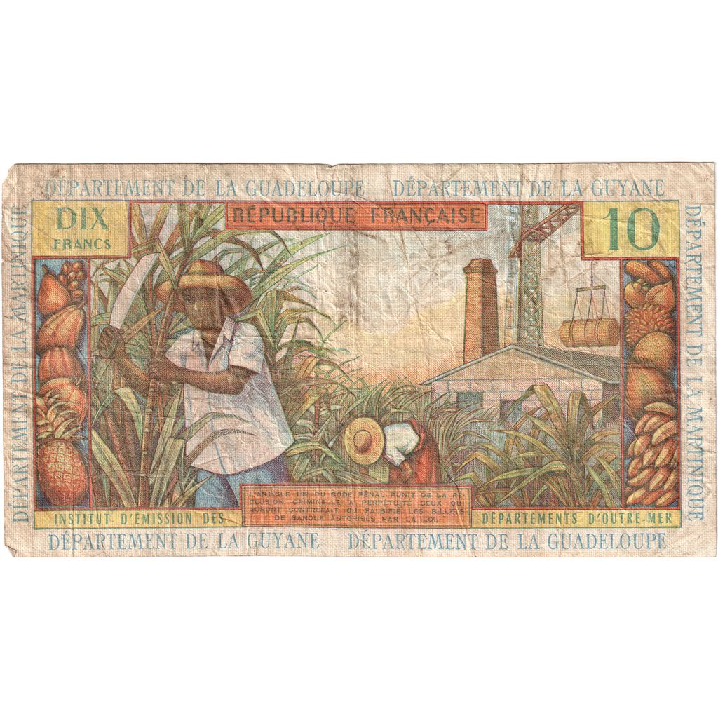 Antille francesi, 10 Francs, MB
