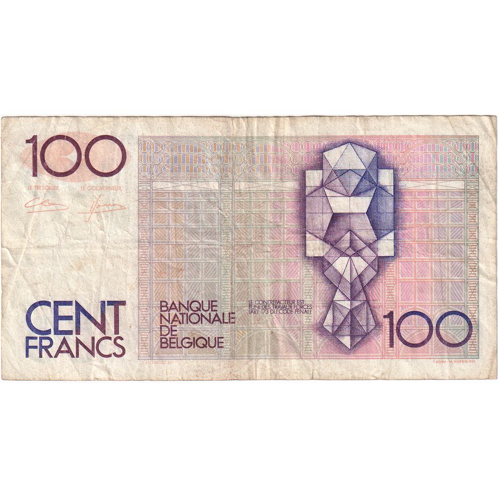 Belgio, 100 Francs, MB+