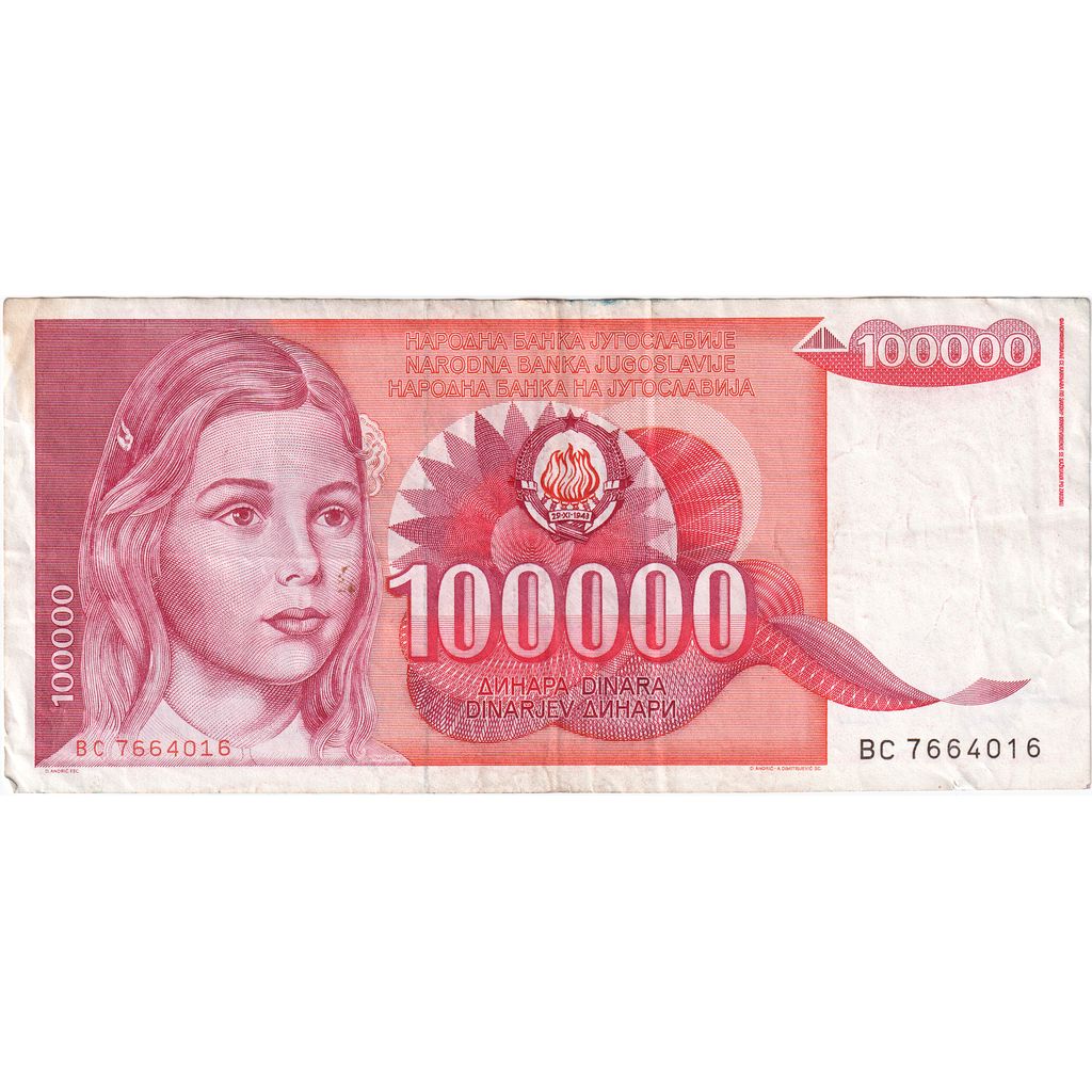 Jugoslawien, 100,000 Dinara, 1989-05-01, SS