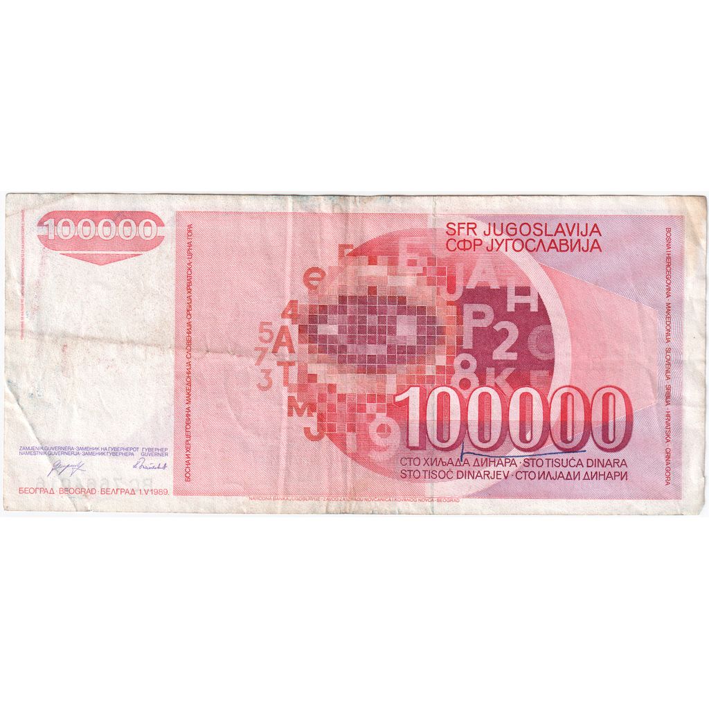 Jugoslawien, 100,000 Dinara, 1989-05-01, SS