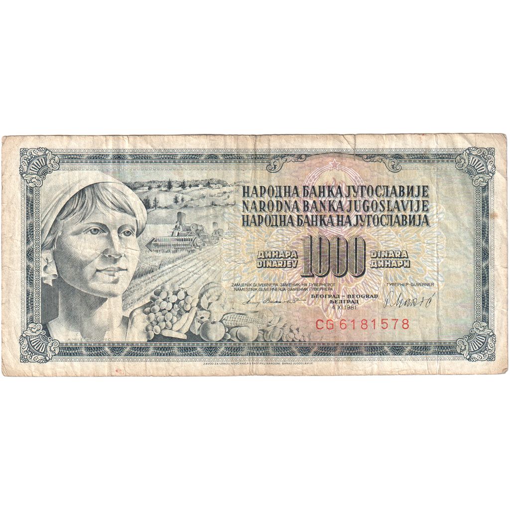 Jugoslawien, 1000 Dinara, 1981-11-04, SGE+