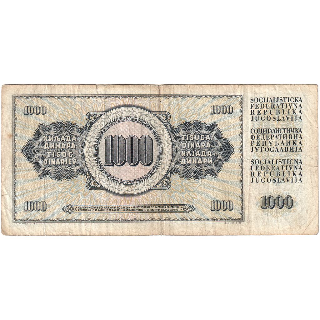 Jugoslawien, 1000 Dinara, 1981-11-04, SGE+