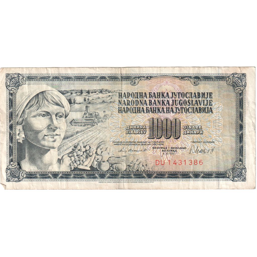 Jugoslawien, 1000 Dinara, 1981-11-04, S+