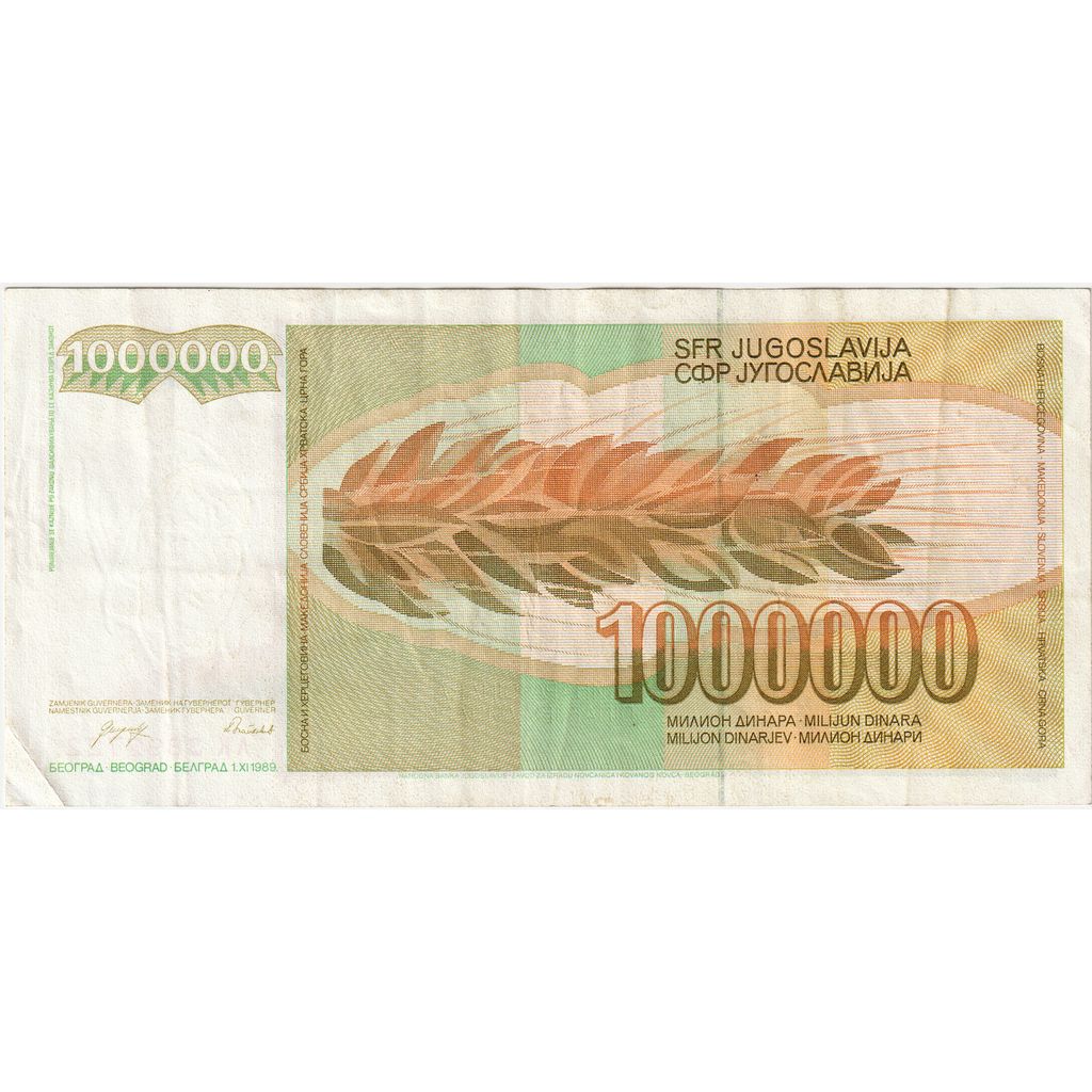 Jugoslawien, 1,000,000 Dinara, SS+