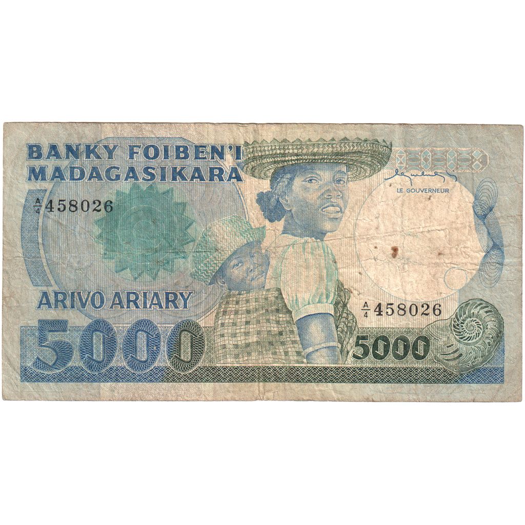Madagáscar, 5000 Francs, VF(20-25)
