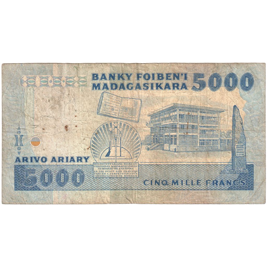 Madagáscar, 5000 Francs, VF(20-25)