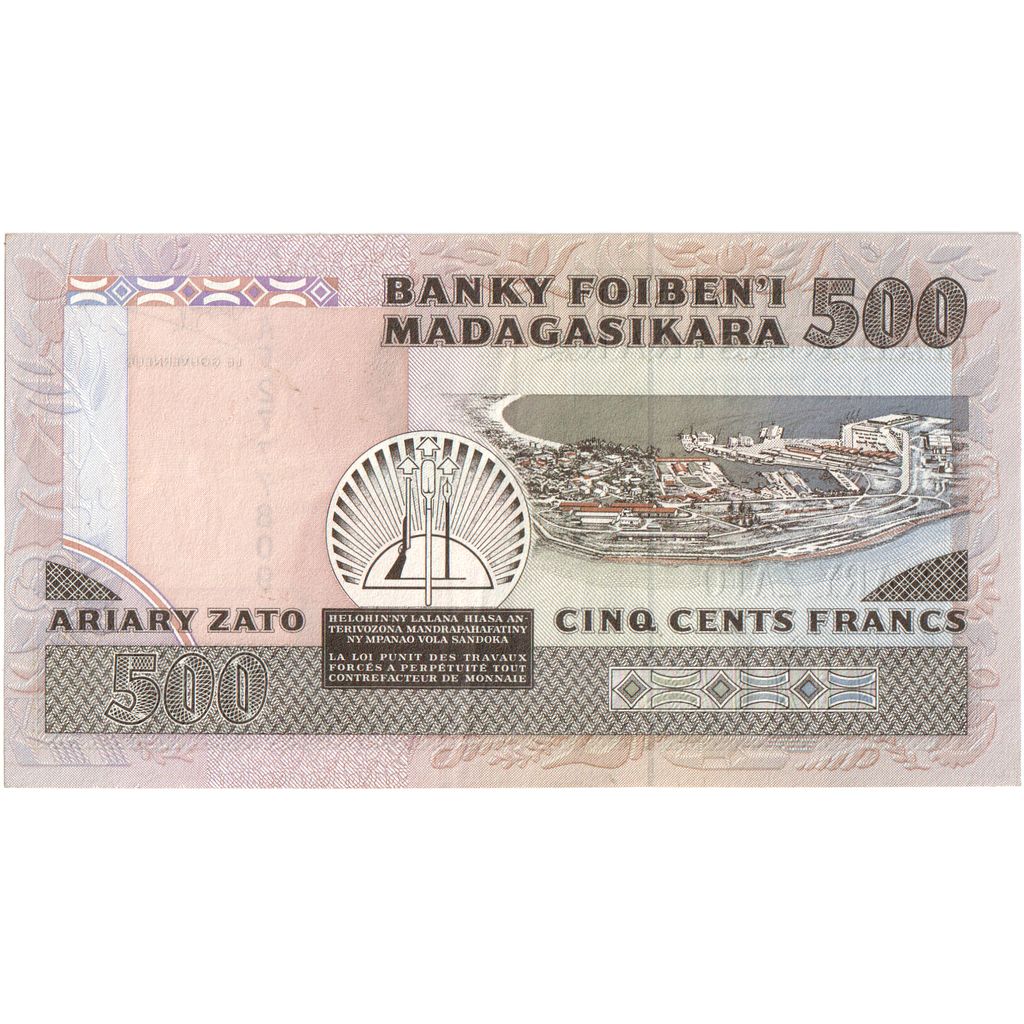 Madagascar, 500 Francs = 100 Ariary, SPL