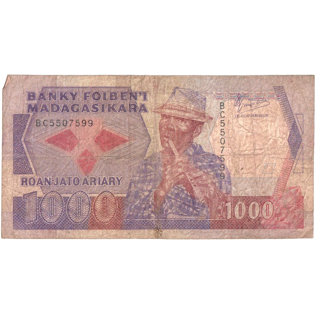 Madagascar, 1000 Francs = 200 Ariary, F(12-15)