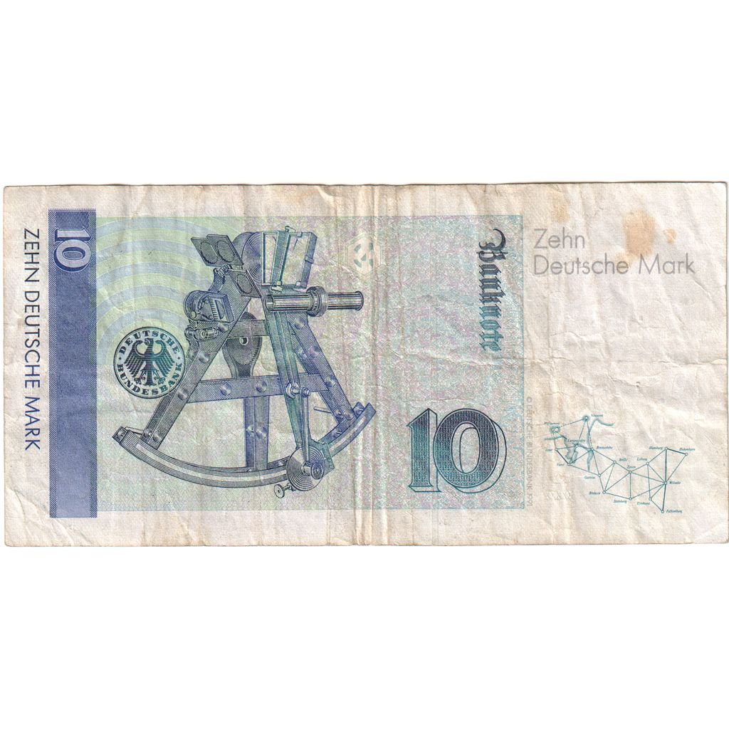 ALEMANHA - REPÚBLICA FEDERAL, 10 Deutsche Mark, 1989-01-02, VF(20-25)