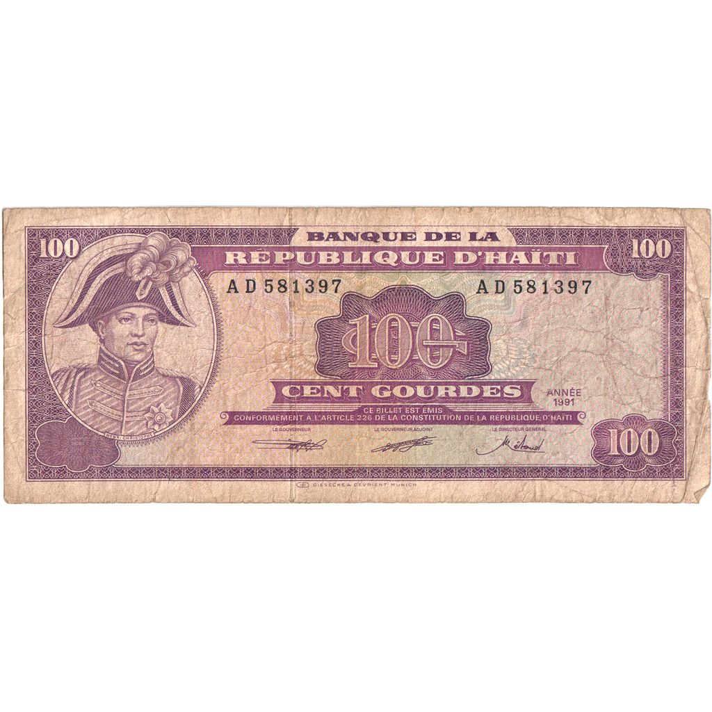 Haiti, 100 Gourdes, 1991, MB