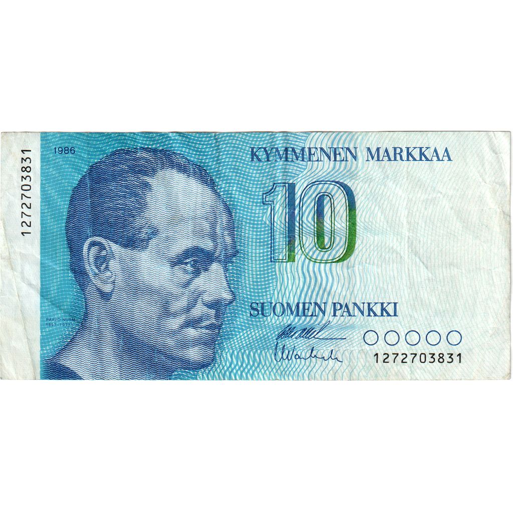 Finland, 10 Markkaa, 1986, VF(30-35)