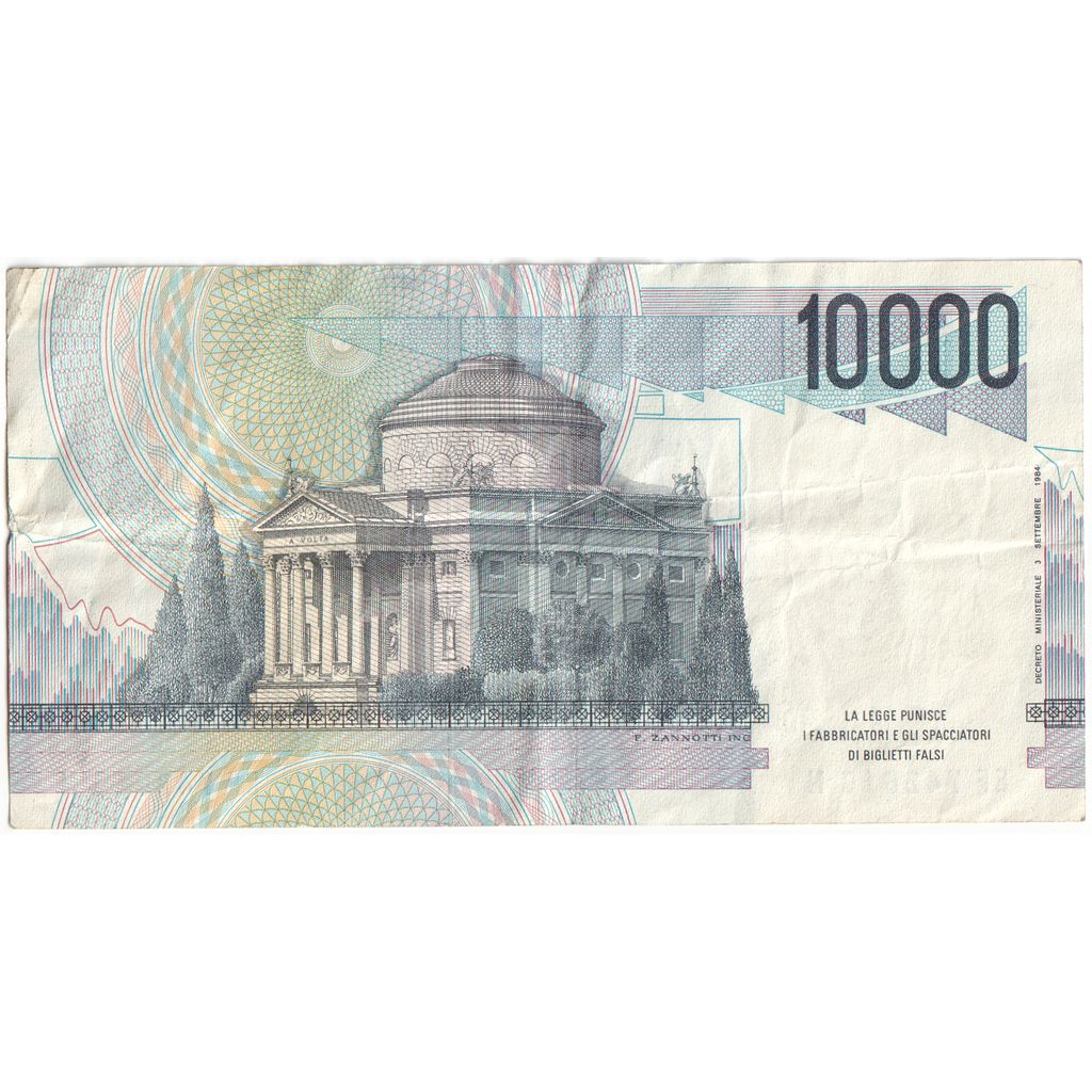 Banknote, Italy, 10,000 Lire, 1984-1985, 1984-09-03, KM:112b, VF(20-25)
