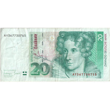 GERMANIA - REPUBBLICA FEDERALE, 20 Deutsche Mark, 1993-10-01, MB+