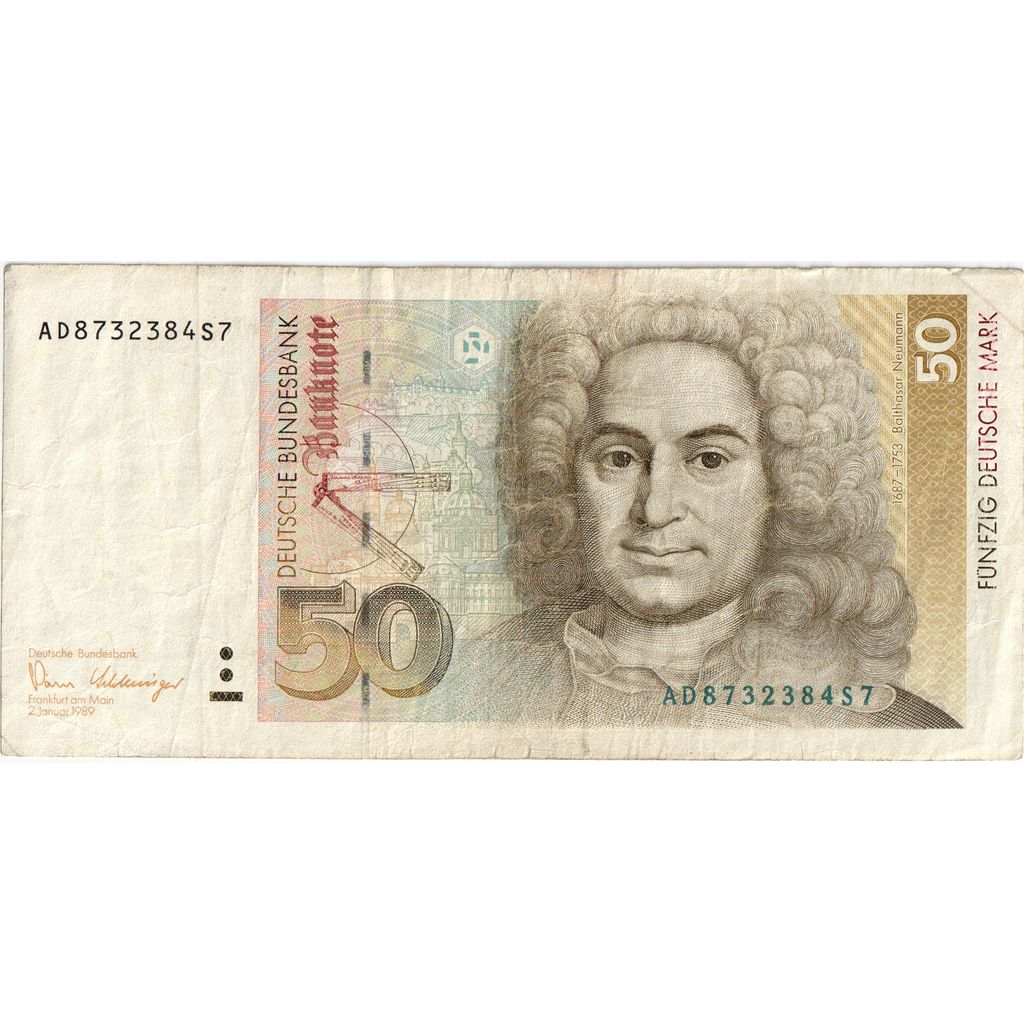 GERMANY - FEDERAL REPUBLIC, 50 Deutsche Mark, 1989-01-02, AU(50-53)