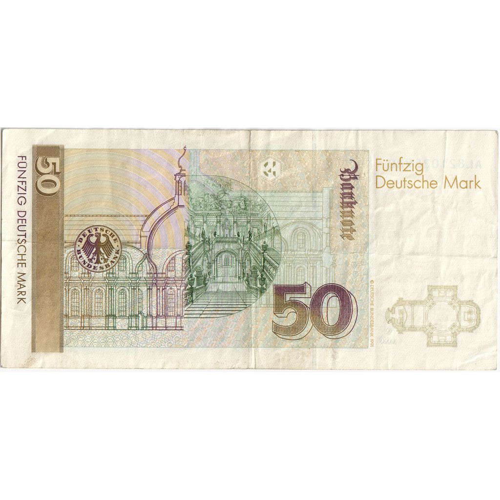 République fédérale allemande, 50 Deutsche Mark, 1991-08-01, TTB+