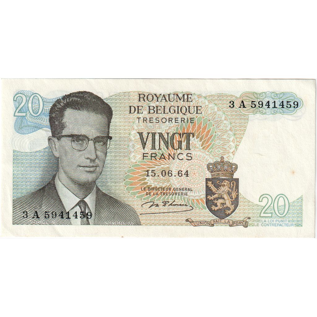 Belgio, 20 Francs, SPL+
