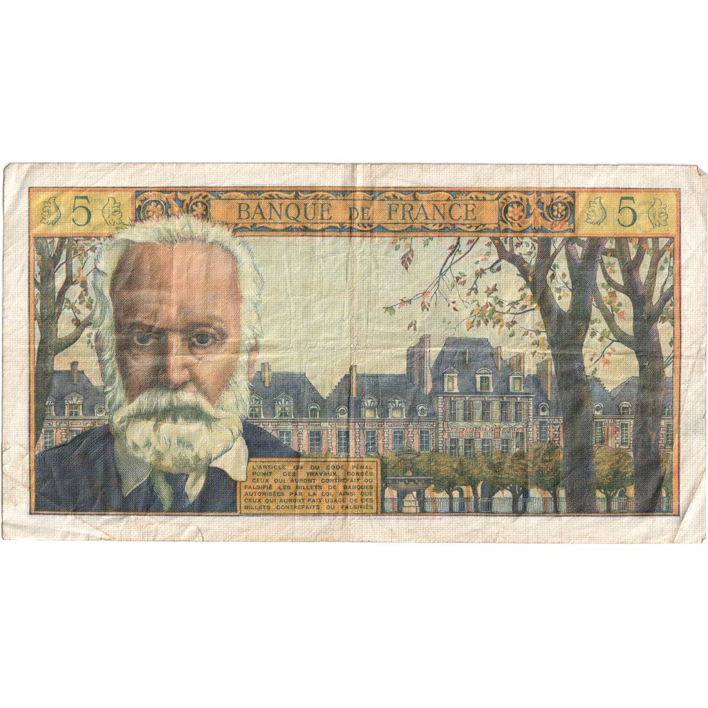 Frankreich, 5 Nouveaux Francs, Victor Hugo, 1965-07-01, E.147 43077, S+