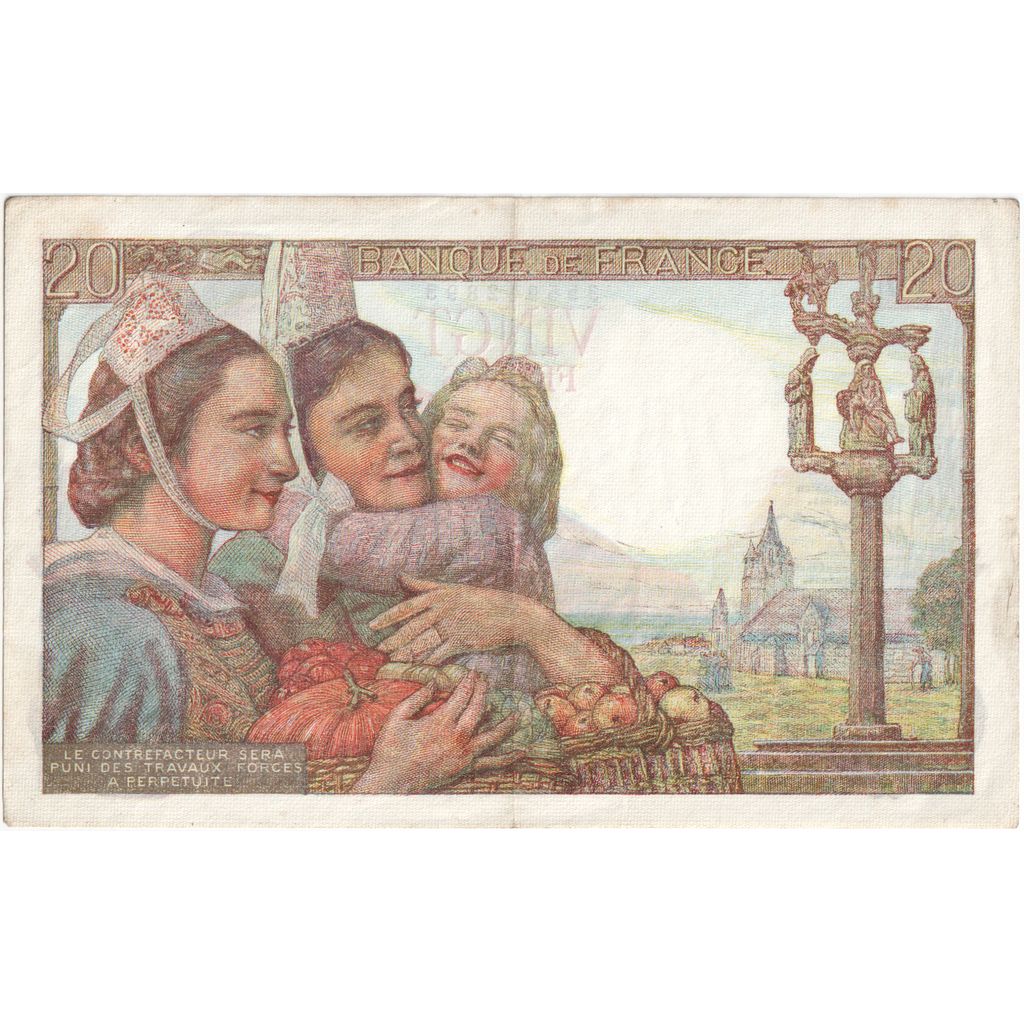 Frankreich, 20 Francs, Pêcheur, 1945-07-05, K.153 12893, VZ+