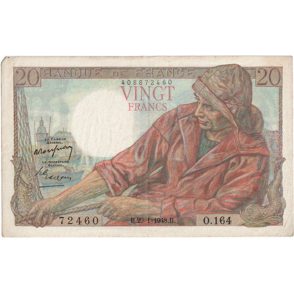 Frankreich, 20 Francs, Pêcheur, 1948-01-29, O.164 72460, S+