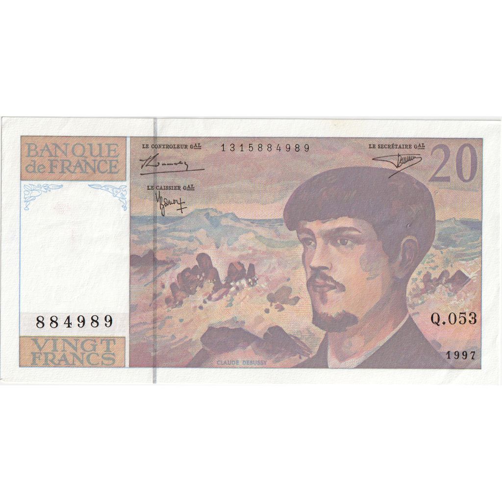 Francia, 20 Francs, Debussy, 1997, Q.053 884989, FDS