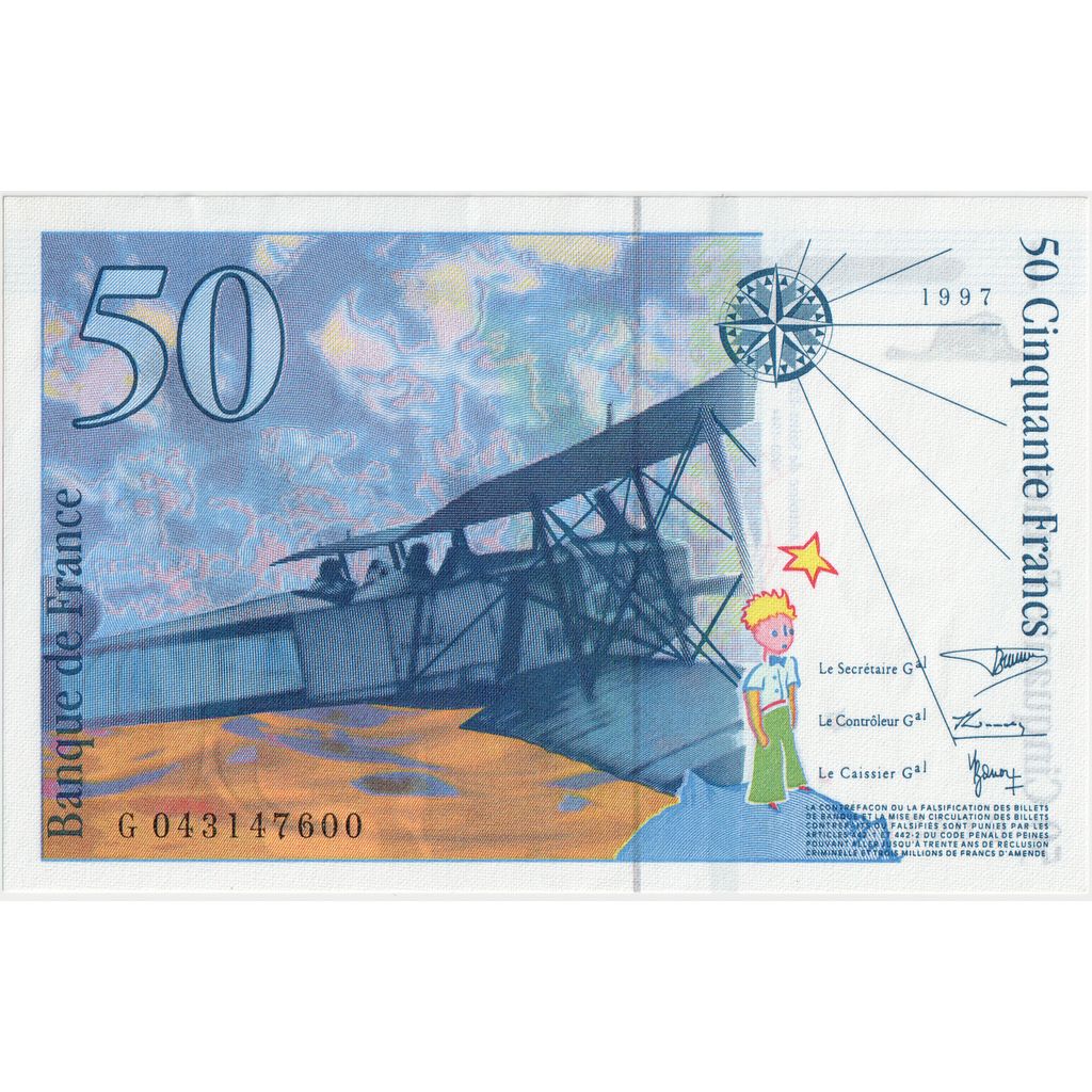 Francia, 50 Francs, St Exupéry, G043147600, FDS