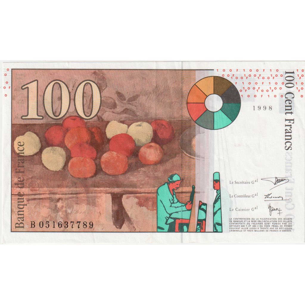 Francja, 100 Francs, Cézanne, B051637789, AU(55-58)