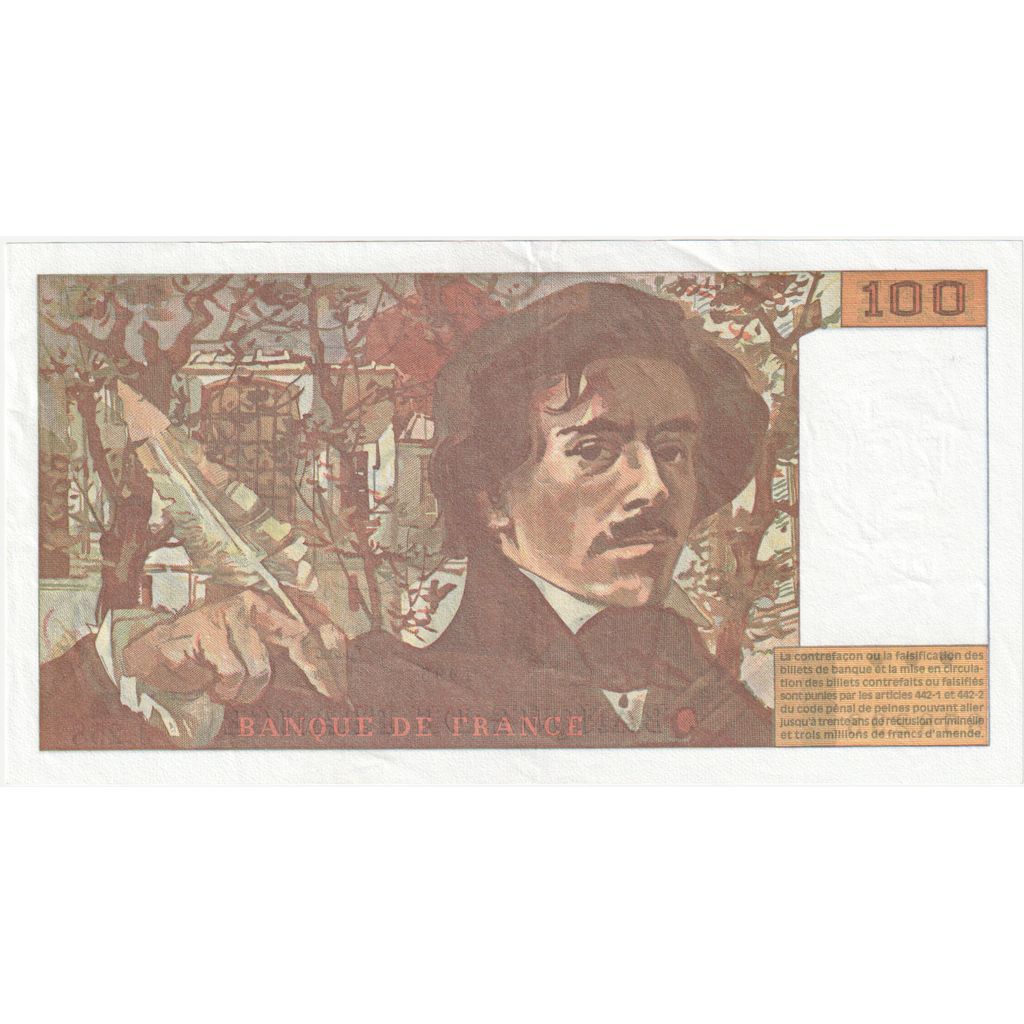 Francia, 100 Francs, Delacroix, J.258 858293, SPL-