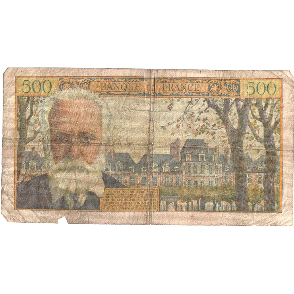 France, 5 Nouveaux Francs on 500 Francs, 1959-02-12, M.122 01887, F(12-15)