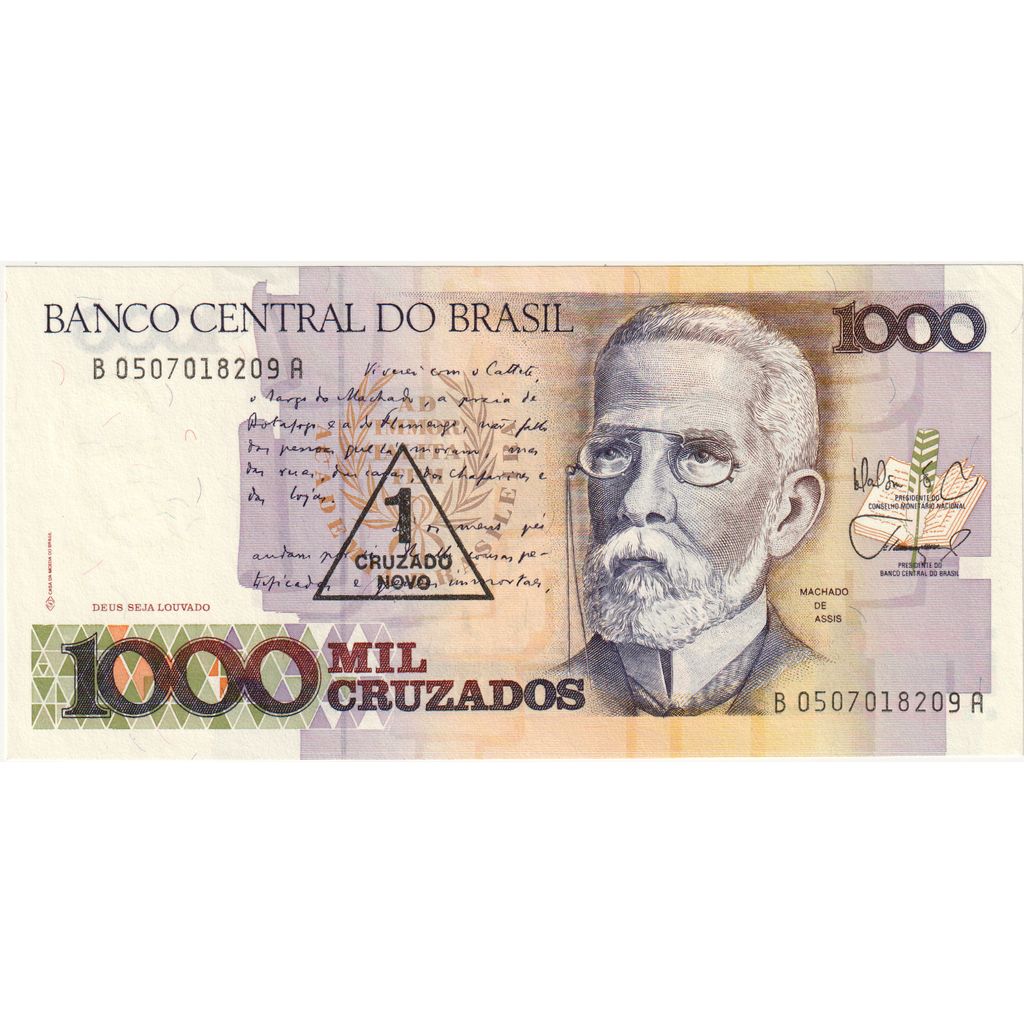 Brasilien, 1 Cruzado Novo on 1000 Cruzados, UNZ