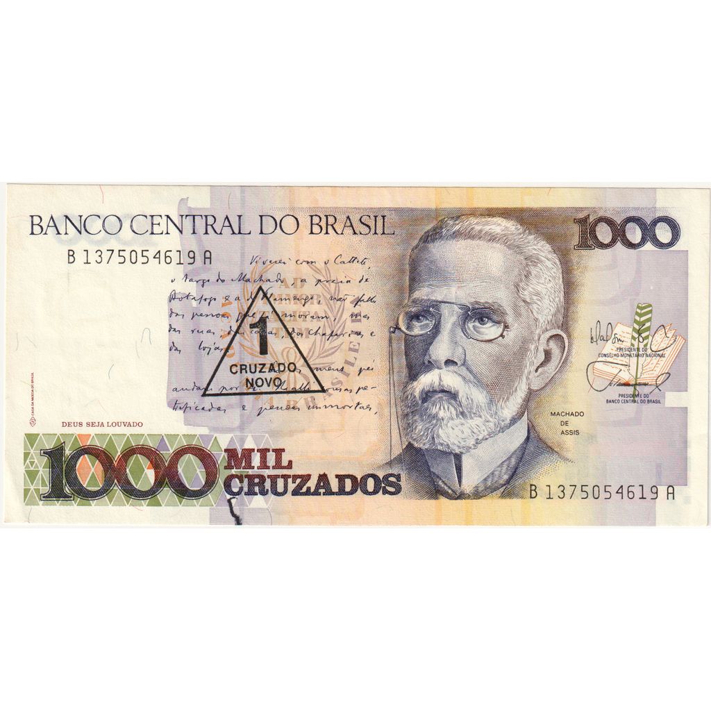 Brasile, 1 Cruzado Novo on 1000 Cruzados, SPL