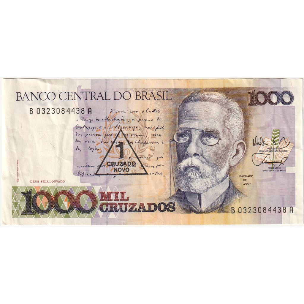 Brasilien, 1 Cruzado Novo on 1000 Cruzados, SS