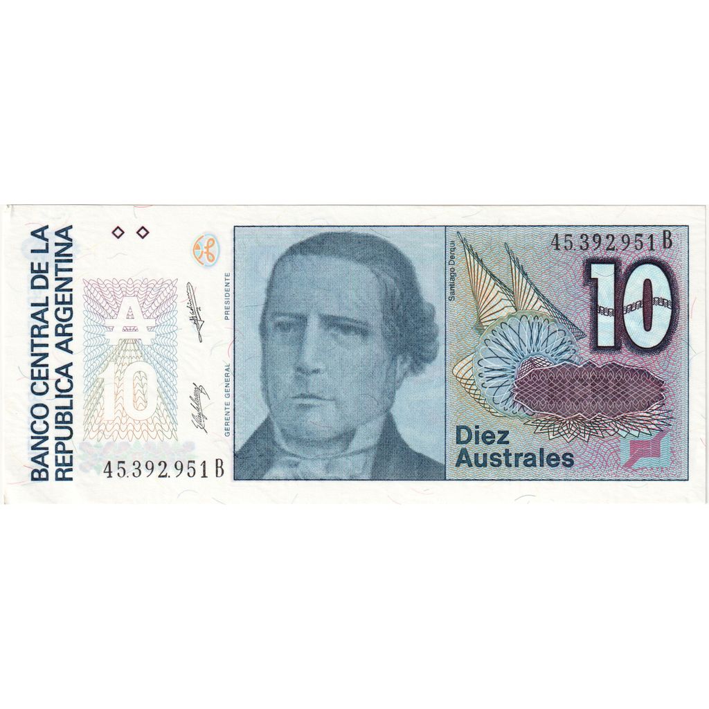 Argentinien, 10 Australes, UNZ