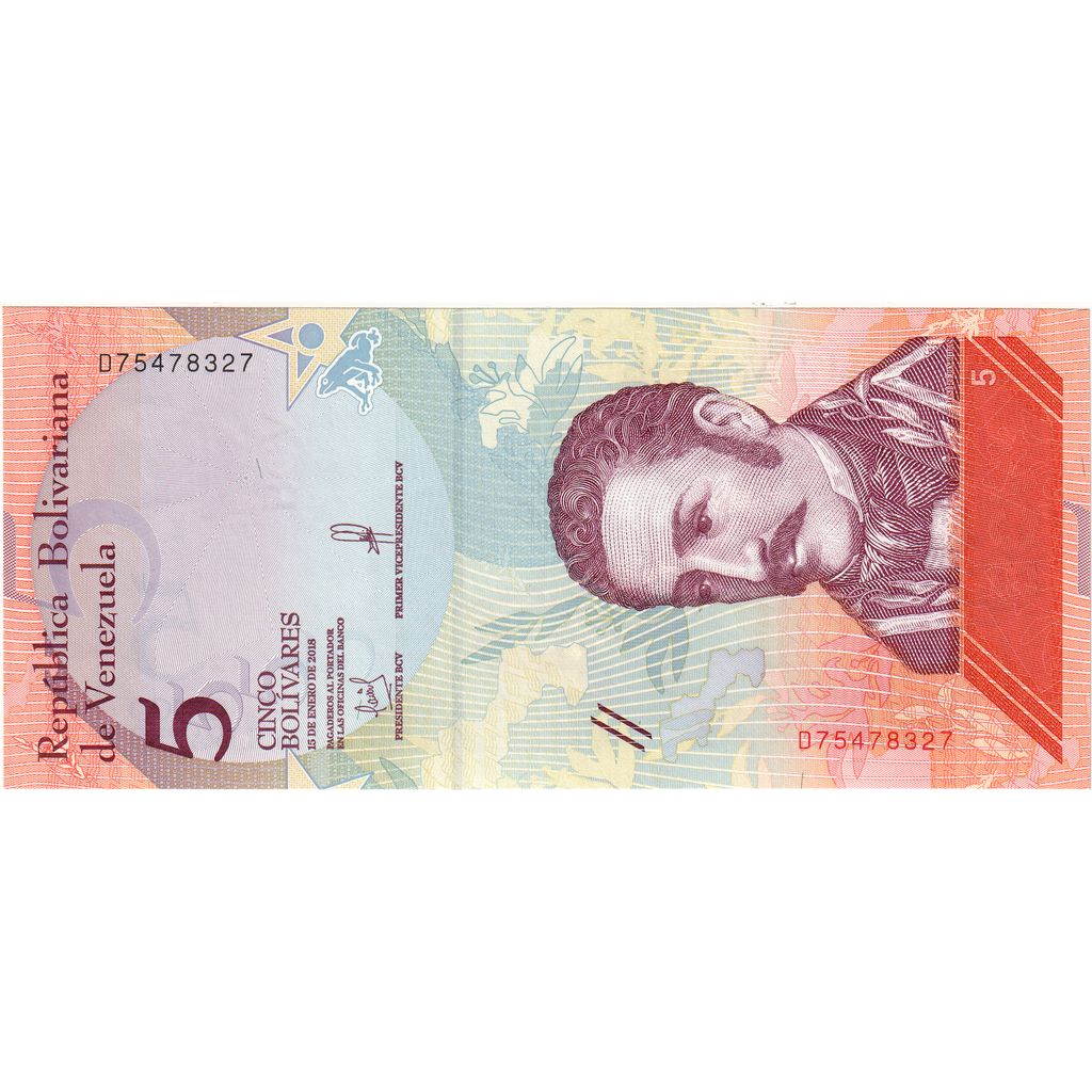 Venezuela, 5 Bolivares, 2018-01-15, UNC(65-70)