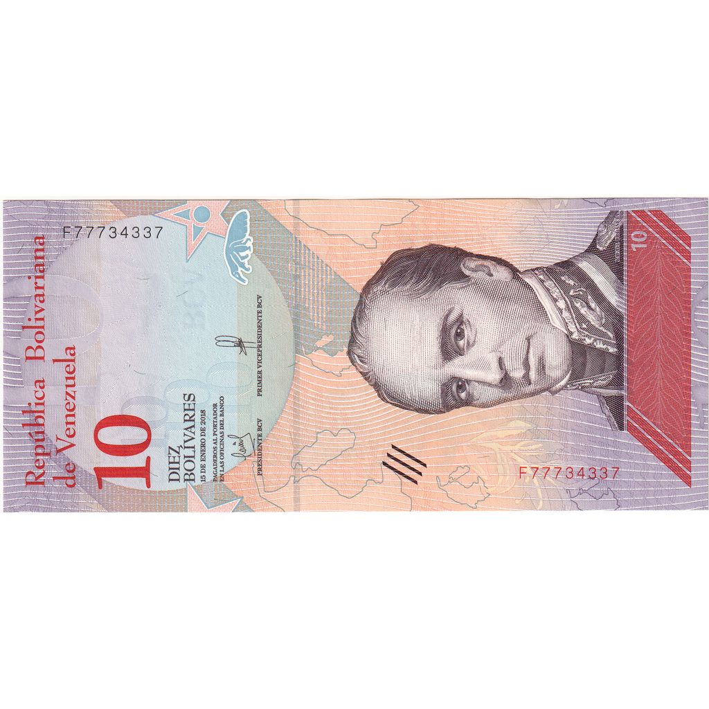Venezuela, 10 Bolívares, 2018-01-15, UNC(65-70)