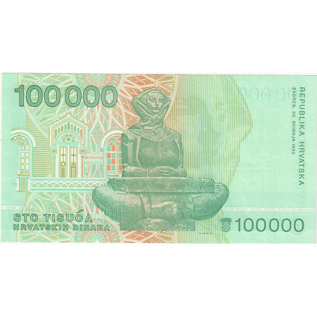 Croatia, 100,000 Dinara, 1993-05-30, UNC(65-70)