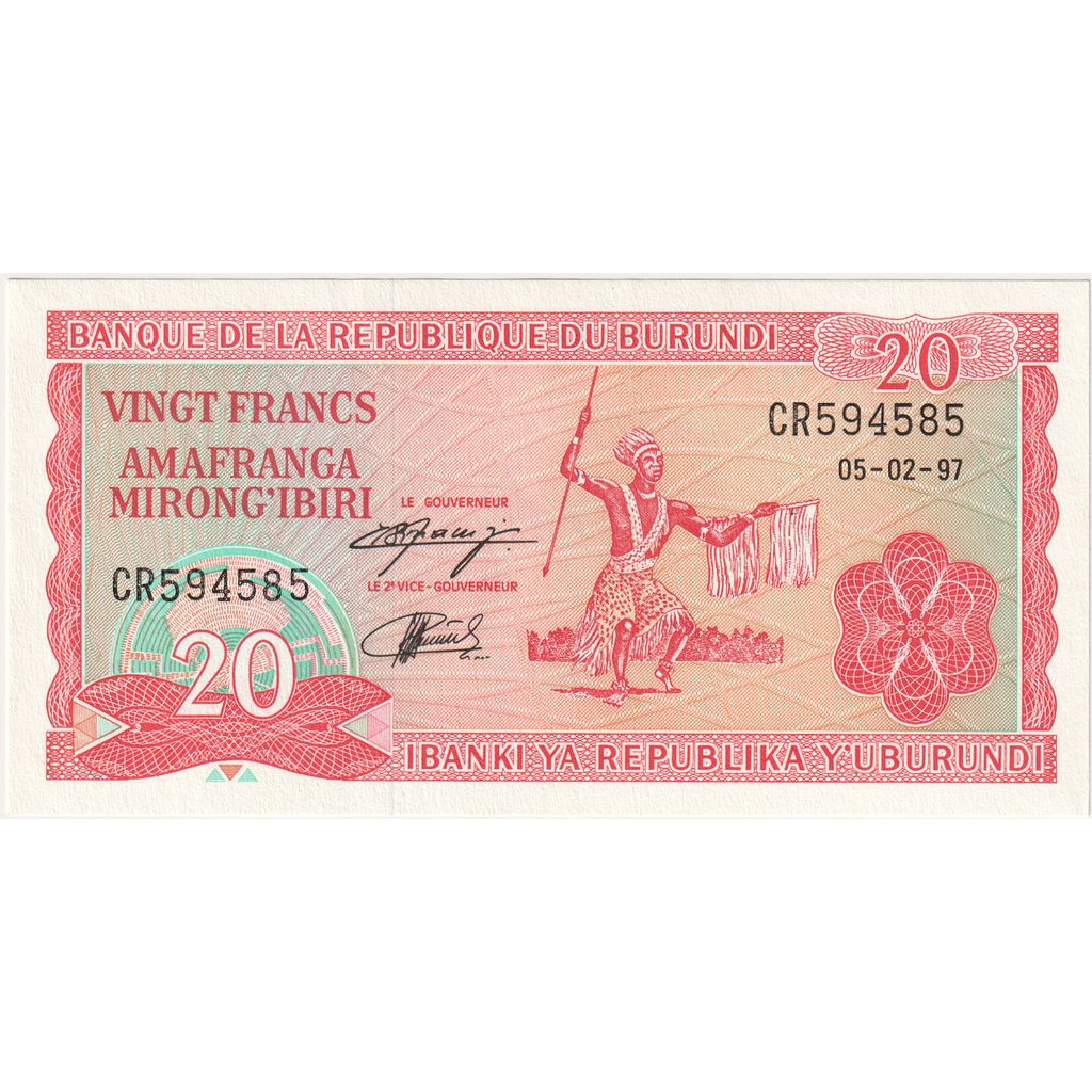 Burundi, 20 Francs, 1997-02-05, NEUF