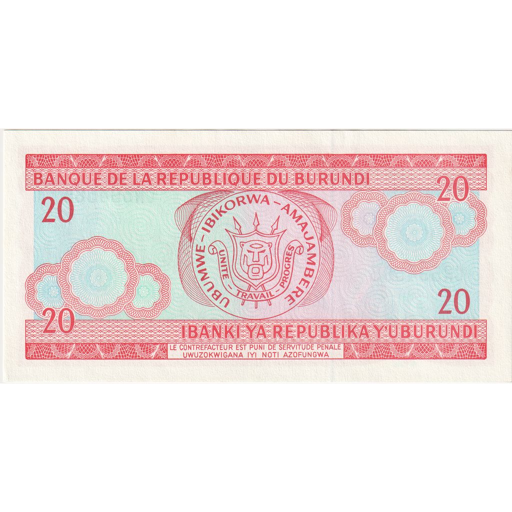 Burundi, 20 Francs, 1997-02-05, NEUF