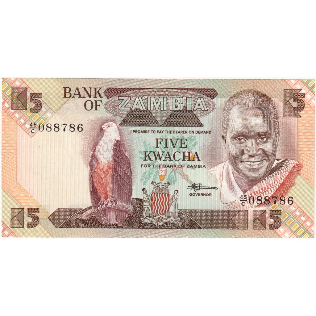Zambia, 5 Kwacha, UNC(65-70)