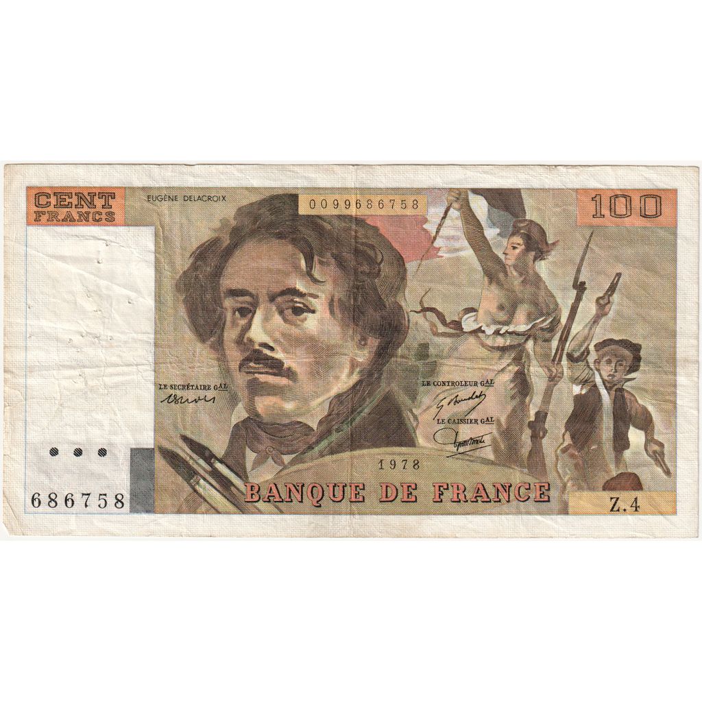 Frankrijk, 100 Francs, Delacroix, Z.4, TB