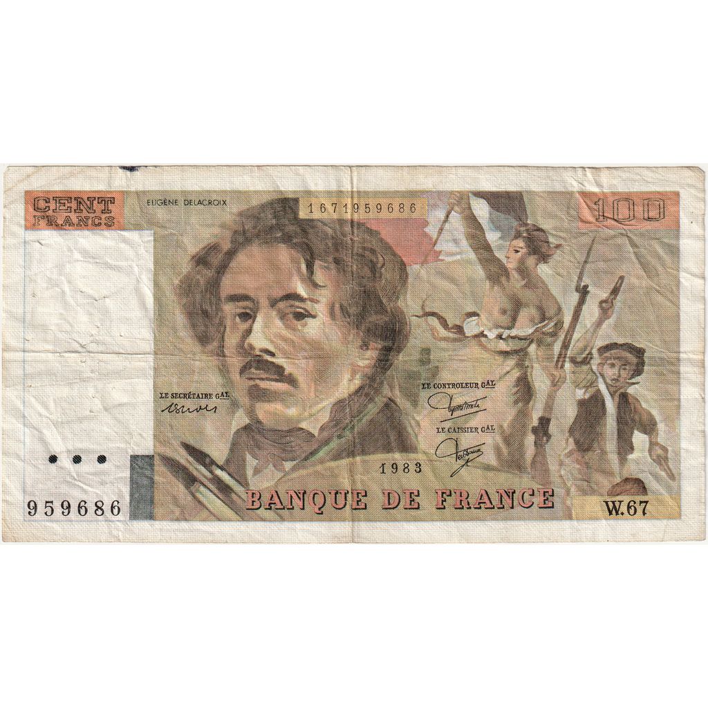 Frankrijk, 100 Francs, Delacroix, W.67, TB