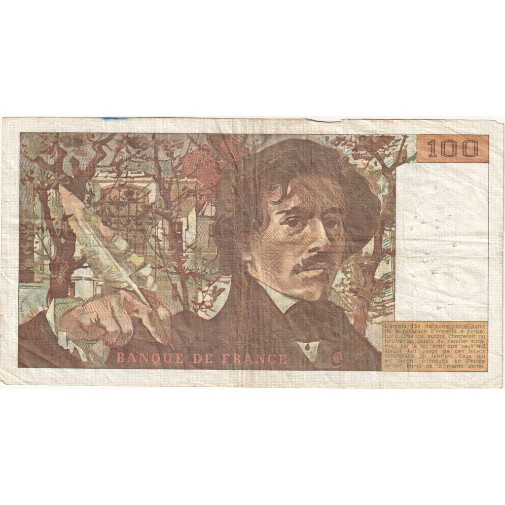 Francja, 100 Francs, Delacroix, H.98, VF(20-25)