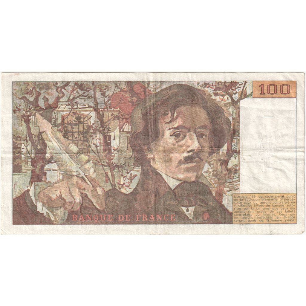 France, 100 Francs, Delacroix, Z.133, TTB+