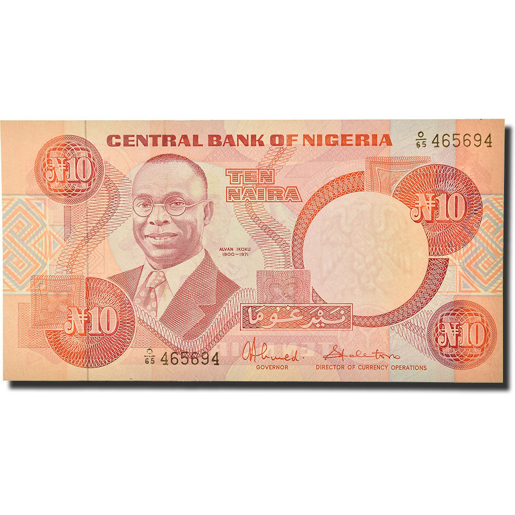 Geldschein, Nigeria, 10 Naira, 1984, KM:25c, UNZ