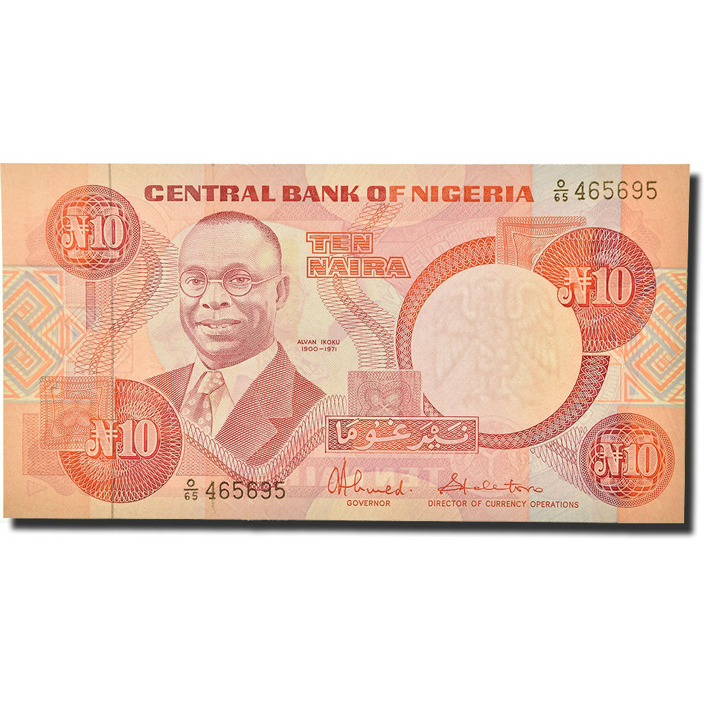 Banknote, Nigeria, 10 Naira, 1984, KM:25c, UNC(65-70)