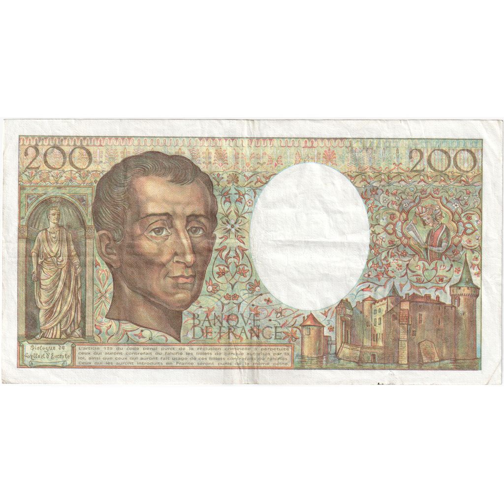 Frankrijk, 200 Francs, Montesquieu, 1991, D.090, TB+