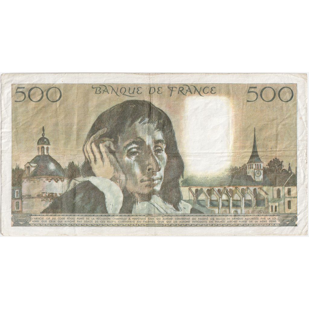 Francja, 500 Francs, Pascal, 1983-06-02, T.192, VF(30-35)